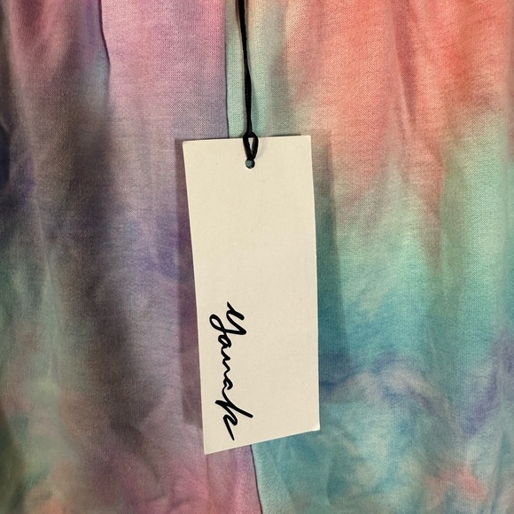 Yana K Large Cari Tie dye Shorts Pink Yellow Mint - Picture 3 of 6